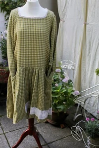Les Ours Kleid Carreaux vert kariert grün natur Grösse L - Bild 1 von 6