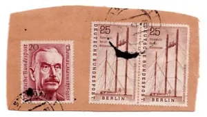 Germany Scott # 9n143 – pair on piece ~ Used - Picture 1 of 1