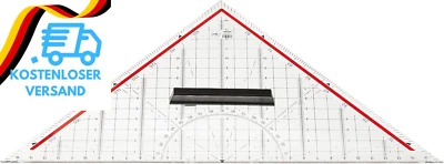 M+R 723320100 Geodreieck 30 Cm Acrylglas Glasklar, Hinterlegt, Rot - Bild 1 von 4