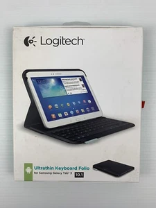 Logitech Ultrathin Keyboard Folio - For Samsung Galaxy Tab 3 10.1 Black New - Picture 1 of 7