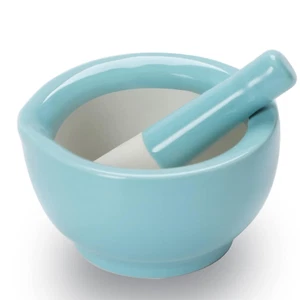 Mortar and Pestle Set, Ceramic Stoneware Spice Herb Grinder Pill Crusher Set (3. - Picture 1 of 8