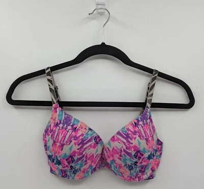 Sutiã feminino Victoria's Secret rosa 32D colorido geométrico push up-LEIA - Imagem 1 de 4