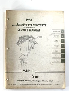 Johnson 1968 9,5 9-1/2 HP OMC fueraborda manual de servicio JM-6805 primera clase gratis - Imagen 1 de 12