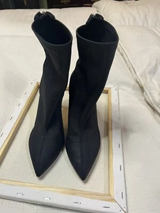 Jewel Badgley Mischka Women’s Black Angela Pointed Toe Ankle Boot Sz 10 - Picture 1 of 6