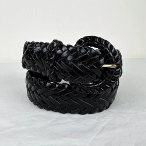 Saddlebred Vintage Black Braided Leather Belt - Picture 1 of 7