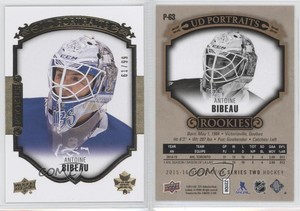 2015-16 Upper Deck UD Portraits Gold Foil /99 Antoine Bibeau #P-63 Rookie RC