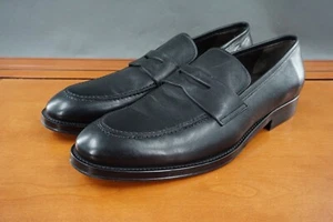 Bruno Magli Cosmo Herren 10 Schwarz Leder Slipper Leger Penny Halbschuhe Schuhe - Bild 1 von 11