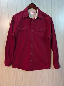 Wrangler Men's Comfort Flex Shirt Red Long Sleeve Button Up Regular Fit Small - Picture 1 of 6