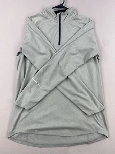 Nike Running Shirt Mens M Medium Gray Black 1/4 Zip Mock Long Sleeve - Picture 1 of 16