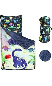 Nap Mat Sleeping Bag Pillow Blanket Toddler Kids Travel Daycare School Dinosaurs - Picture 1 of 7