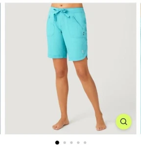 🌹Free Country Women's Drawstring Bermuda Board Short II Zip Pockets Blue Sz S🌹 - Picture 1 of 8