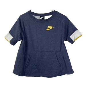 Nike Girls Short Sleeve Sweatshirt Front Pocket Size Large 939458-471 - Picture 1 of 9