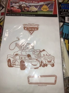 Disney Pixar The World Of Cars Race O Rama 20 Square Bottom Lunch Bags - Picture 1 of 2