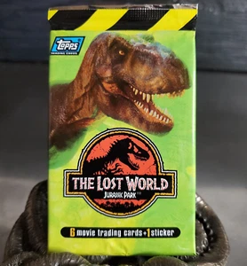1x Jurassic Park TCG The Lost World Movie Trading Card Booster Pack - 1997 Topps - Picture 1 of 2