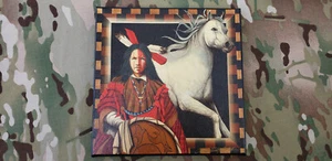 Rare JD Challenger Signed Native American Indian Art Canvas Genuine 2 - Picture 1 of 3
