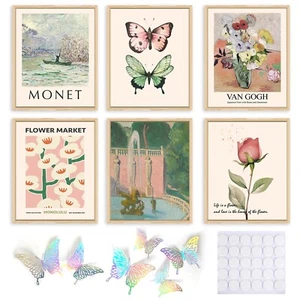 QIAOMICS Wall Art Prints Aesthetic,Flower Market Wall Art Prints for Bedroom,... - Picture 1 of 7