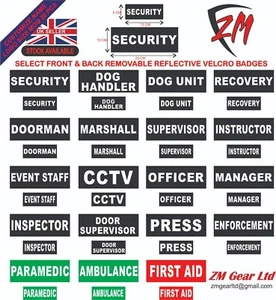 REFLECTIVE CLOTH BADGES PACK OF 2 - hi viz Jacket Vest Front and back UK free - Picture 1 of 22