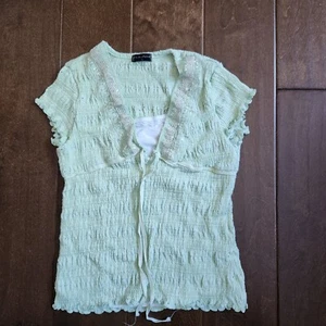 Fang Girl's Green Ruffled Blouse - Size Large - Picture 1 of 9