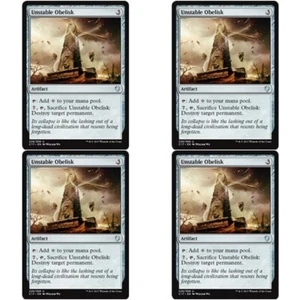 4 x UNSTABLE OBELISK Commander 2017 MTG Grey - Artifact Unc - Picture 1 of 1