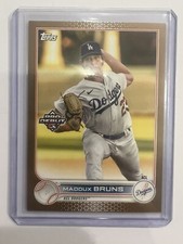 2022 Topps Pro Debut Maddux Bruns Chrome Gold Refractor #22/50 Dodgers