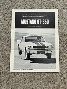 1965 Shelby Mustang GT 350 Motor trend factory reprint sales handout. - Picture 1 of 4