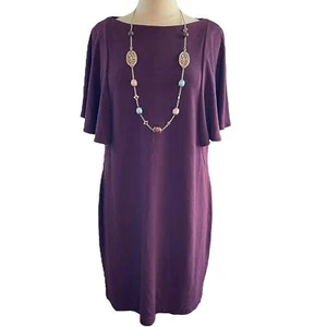 MUSE Flutter Sleeve Purple Sheath Dress, Size 16 - Picture 1 of 9