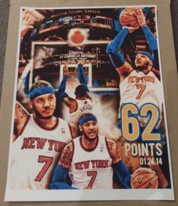 CARMELO ANTHONY 8.5x11 KNICKS 2014 WALL/LOCKER ART 2 POSTER GLOSSY BUNDLE SET  - Picture 1 of 6