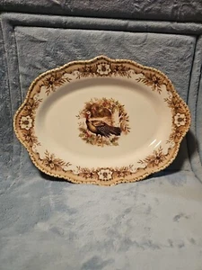 Cracker Barrel Thanksgiving/Christmas Turkey Stoneware Oval Platter Susan Winget - Picture 1 of 12