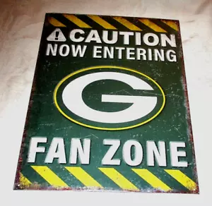 **GREEN BAY PACKERS FAN ZONE Poster-Style Distressed Metal Sign #6 - NEW** - Picture 1 of 1