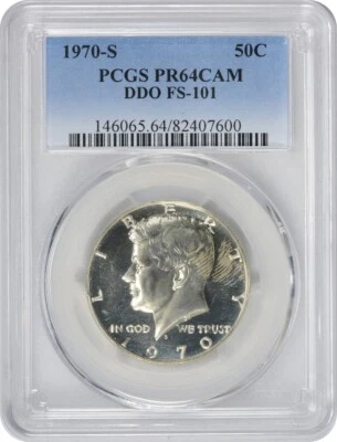 1970-S Kennedy Half Dollar DDO FS-101 PR64CAM PCGS - Image 1 of 2