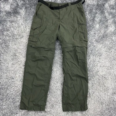 Pantalones Columbia Adultos 36x32 Verde Convertible Carga Caminata Omni Ripstop Cinturón Para Hombres Foto 1 de 4