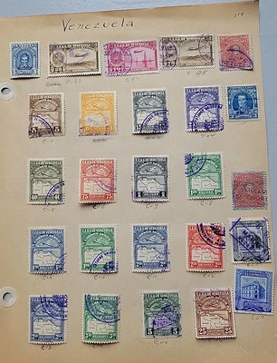 25 Old Venezuela Stamps. 2 Unused 23 Used. 1904-1940s. - Image 1 of 4