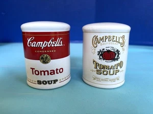 Campbell's Tomato Soup Can Ceramic Salt & Pepper Shakers - Picture 1 of 3