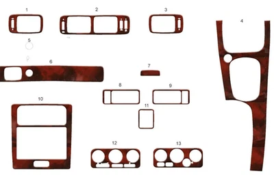 Kit de cubierta de tablero interior Volvo C70 1997-2003 en madera óptica color caoba Foto 1 de 4