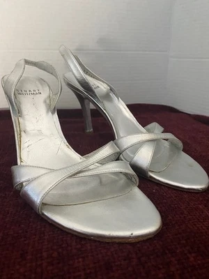 Zapatos de tacón alto con tiras plateadas para mujer STUART WEITZMAN 8,5 vacaciones Foto 1 de 4