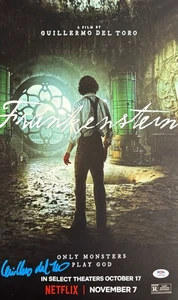 Guillermo Del Toro Signed 11x17 Frankenstein Movie Poster PSA AP87080 - Foto 1 di 1