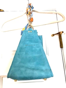 Designed for Joy aquablau Millie Bucket Leder Abend Urlaub Tasche Kettenriemen - Bild 1 von 5