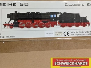 KM1 105023 escala 1 - locomotora de vapor de remolque 50 118 DB Ep3 negro-rojo embalaje original Sh226703 - Imagen 1 de 6