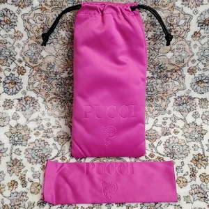 Authentic PUCCI Hot Pink Soft Padded Fabric Eyeglasses Sunglasses Case & Cloth  - Picture 1 of 9