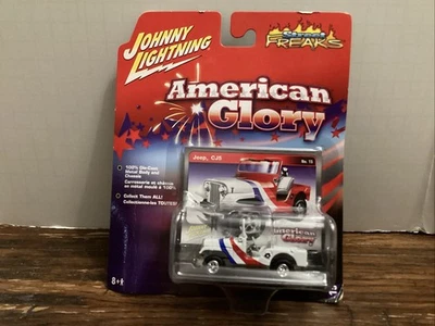 JOHNNY WHITE LIGHTNING Die cast  AMERICAN GLORY JEEP CJ5 Damaged Card No. 15 New - Image 1 of 4