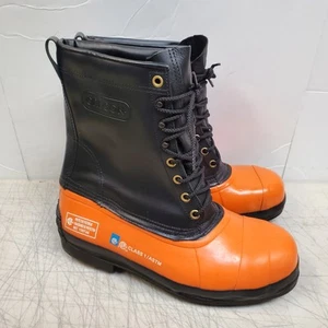 VW79 schwarz Stoßzahn Leder Spikes Sicherheitsstiefel Herren Größe 13 - Bild 1 von 13