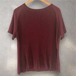 M&S Collection Aubergine Pleated Front Short Sleeve Top Size 14 Immaculate - Picture 1 of 7