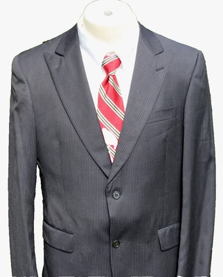 Hart Schaffner Marx 2 Piece Suit Men's 40R 34X31 Navy Pinstriped Wool & 10% Silk - Image 1 of 4