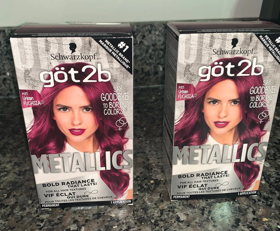 Lote de 2 Got2B M85 Urban Fuchsia Schwarzkopf Metallics Color de pelo permanente LEER Foto 1 de 1
