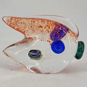 Bohemian Crystal Czech fish figurine paperweight Mid Century Modern MCM style - Picture 1 of 4