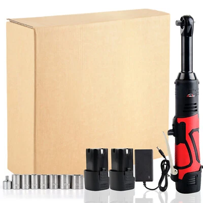 AUTOJARE Extended Cordless Electric Ratchet Wrench, 3/8" 60 Ft-lbs 450 RPM 18V Long Reach