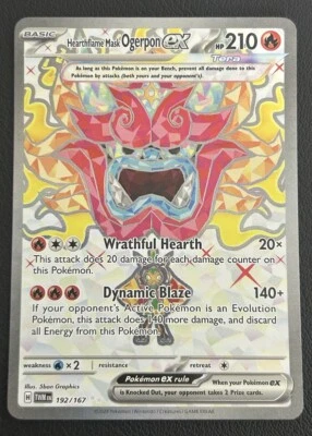 Hearthflame Mask Ogerpon ex 192/167 Twilight Masquerade Ultra Rare Pokemon NM - Image 1 of 2