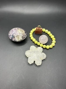 Mystery Crystal Lot Carvings Tumbles Bracelet Polished Healing Stones Decor Cute - Picture 1 of 10