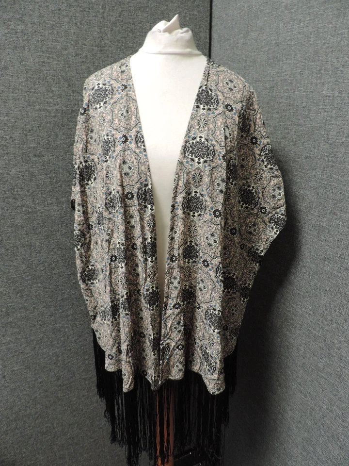 New Look Pretty Tile Fringe Kimono Multi UK 8 RRP £24.99 LN043 GG 08 - Image 1 of 4