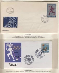 Olympic Games 1972 D57 Torch relay Romania FDC / Yugoslavia VRSAC Cover SC - Picture 1 of 1
